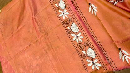 Hand embroidery kantha saree