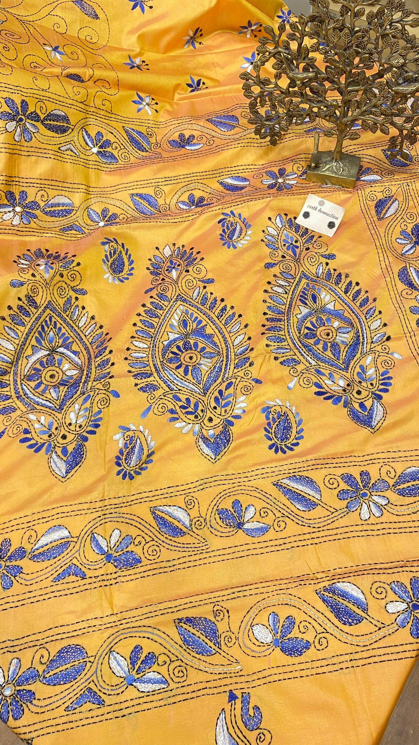 Hand embroidery kantha saree