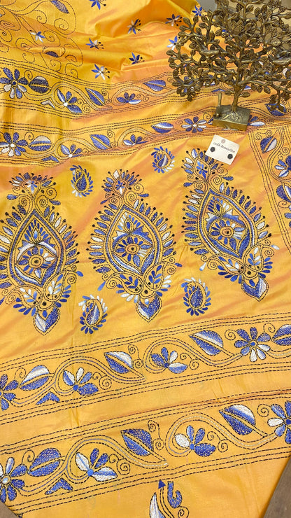 Hand embroidery kantha saree