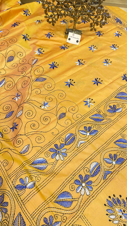 Hand embroidery kantha saree
