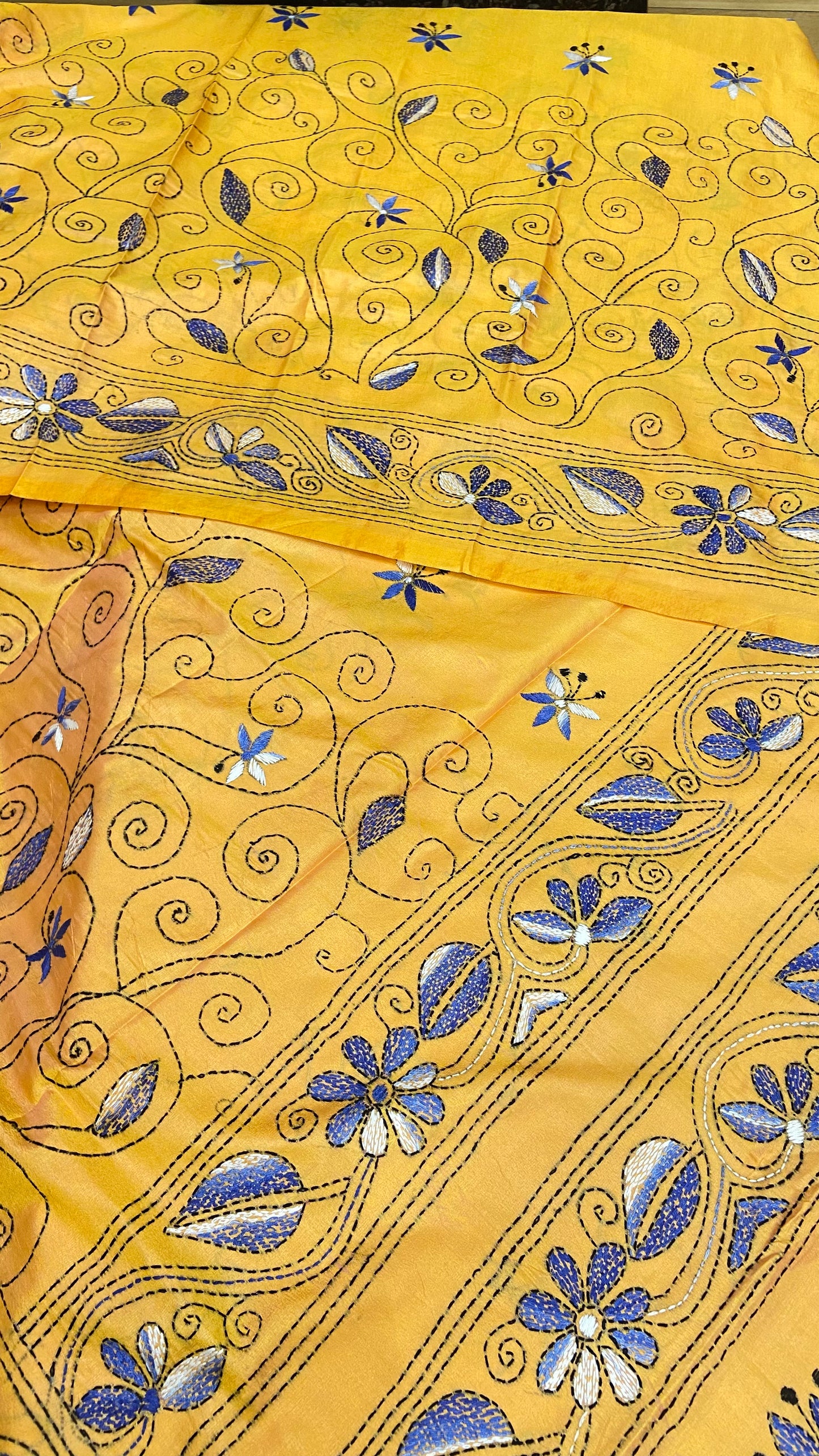 Hand embroidery kantha saree
