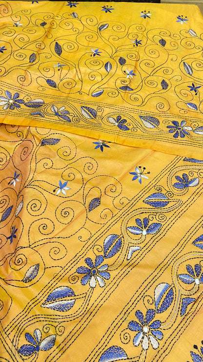 Hand embroidery kantha saree