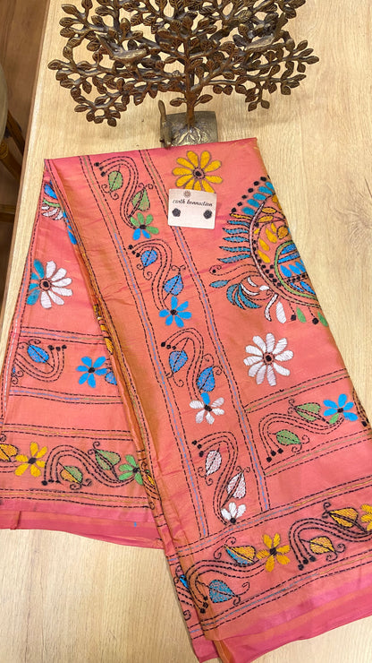 Hand Embroidery kantha saree