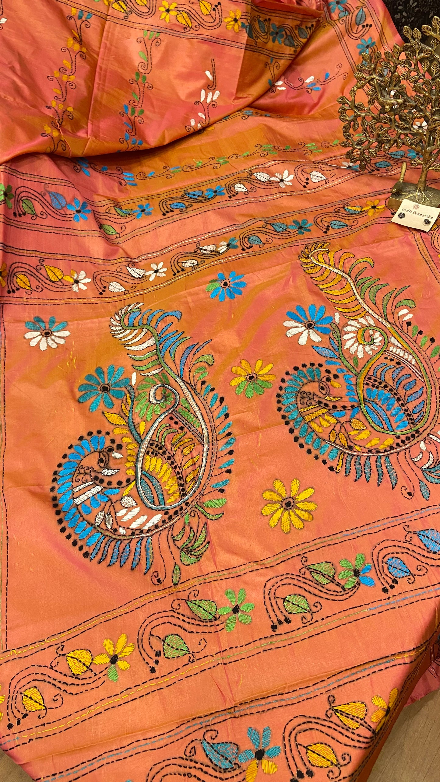Hand Embroidery kantha saree