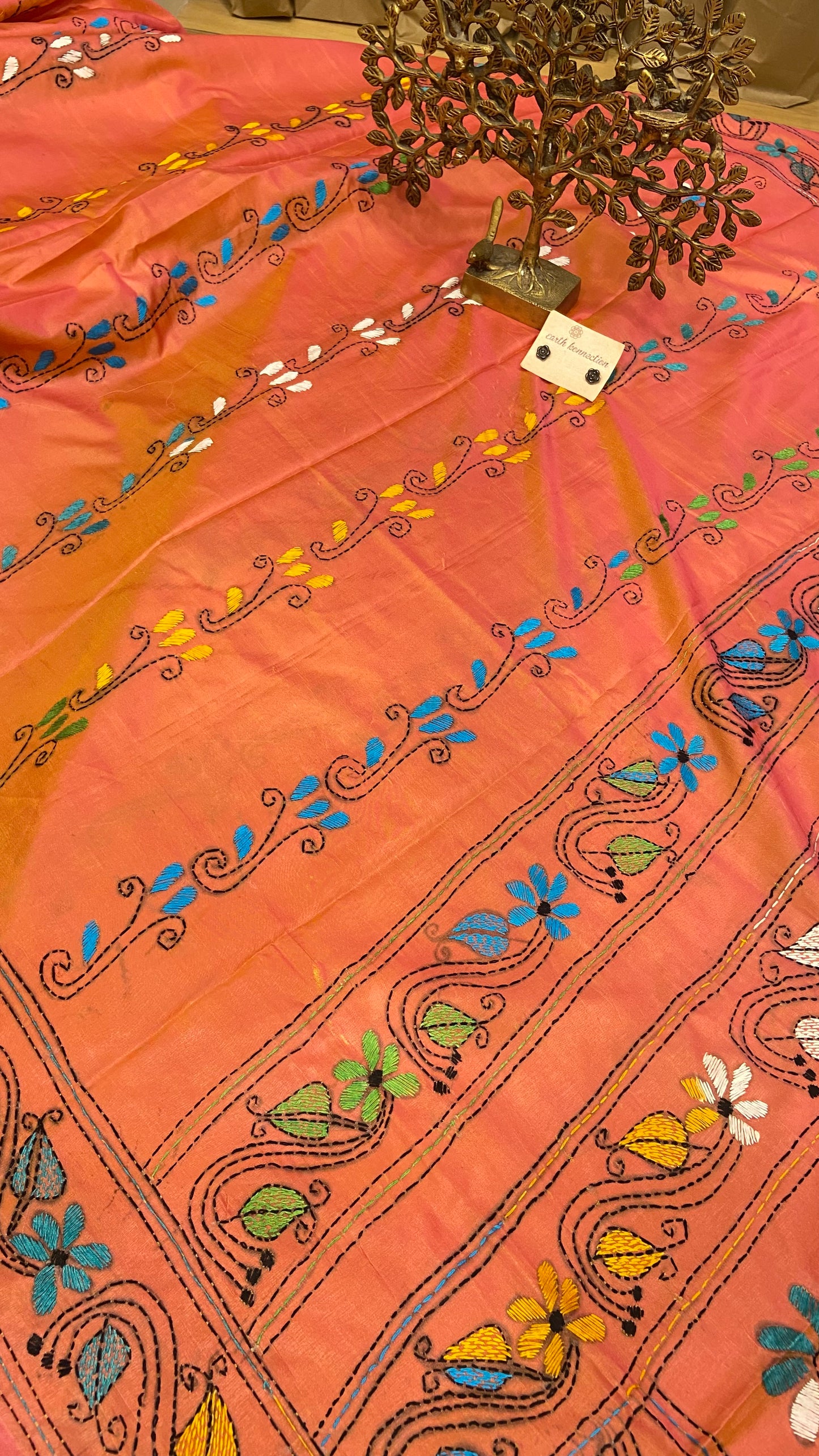 Hand Embroidery kantha saree