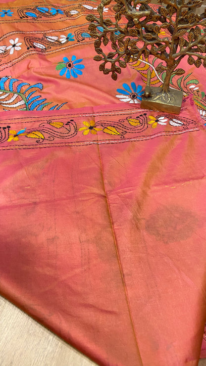 Hand Embroidery kantha saree