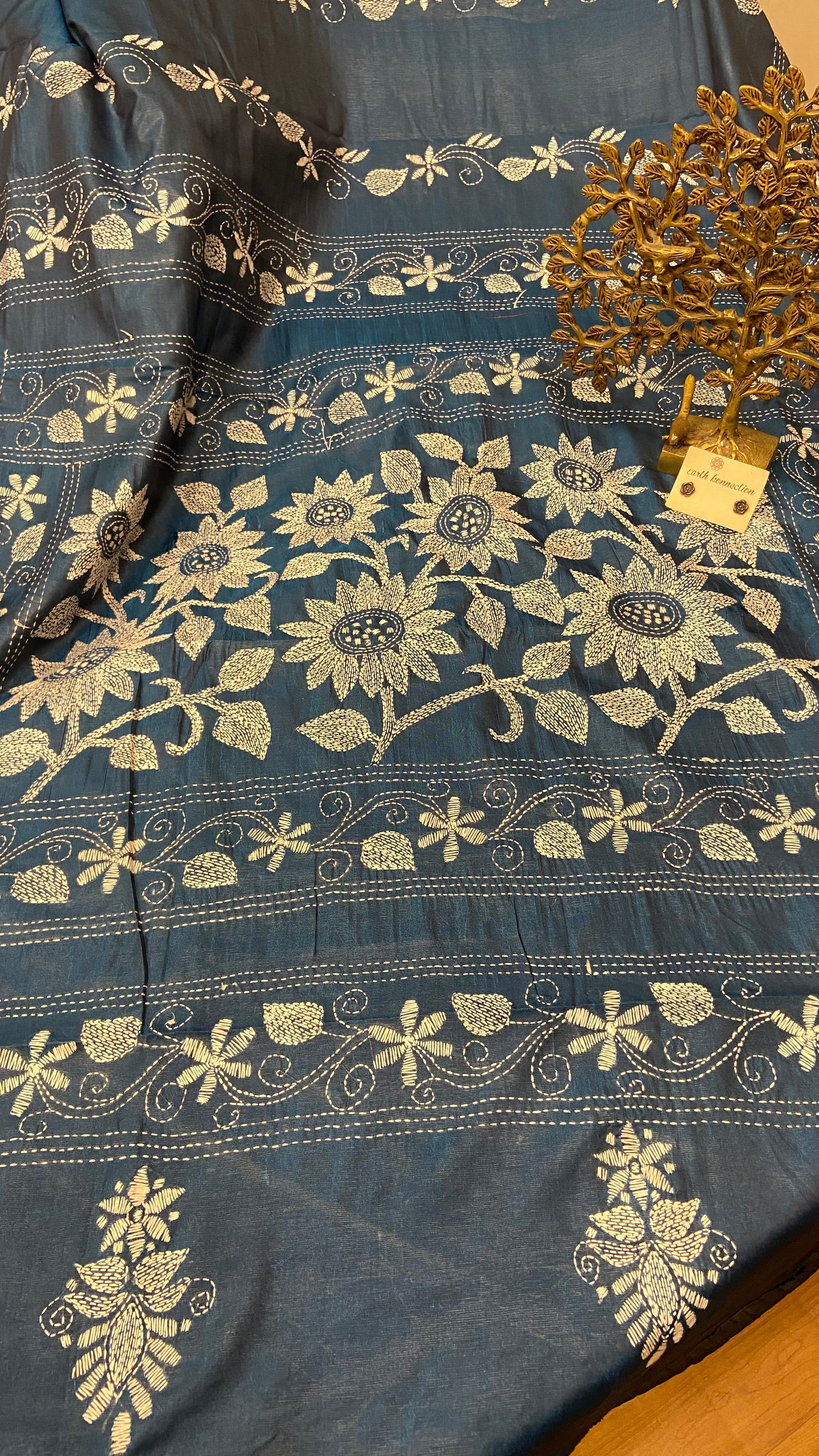 Hand Embroidery kantha saree