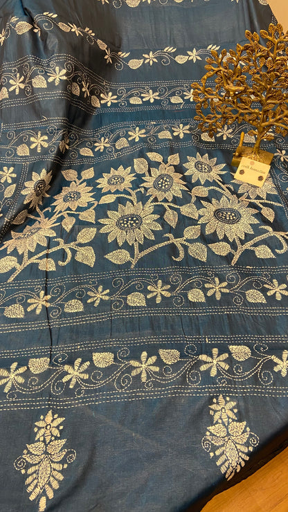 Hand Embroidery kantha saree
