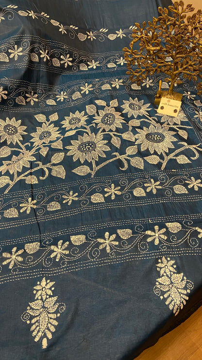 Hand Embroidery kantha saree
