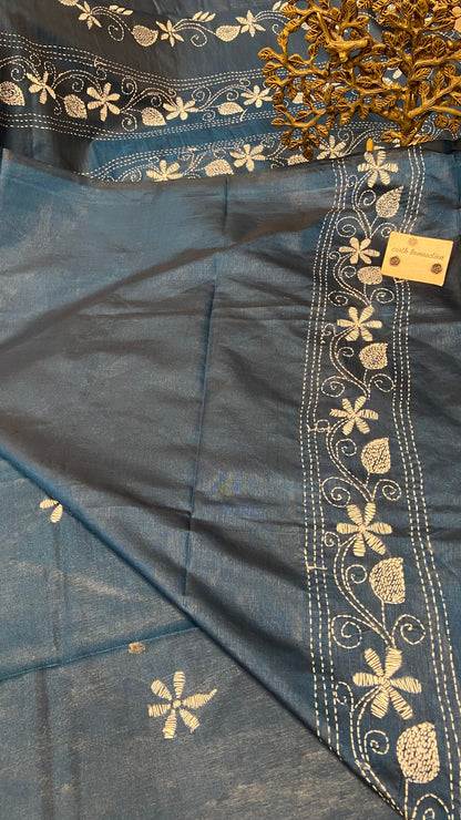 Hand Embroidery kantha saree