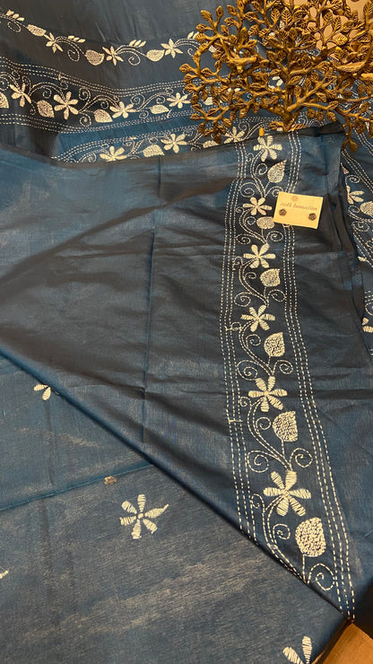 Hand Embroidery kantha saree
