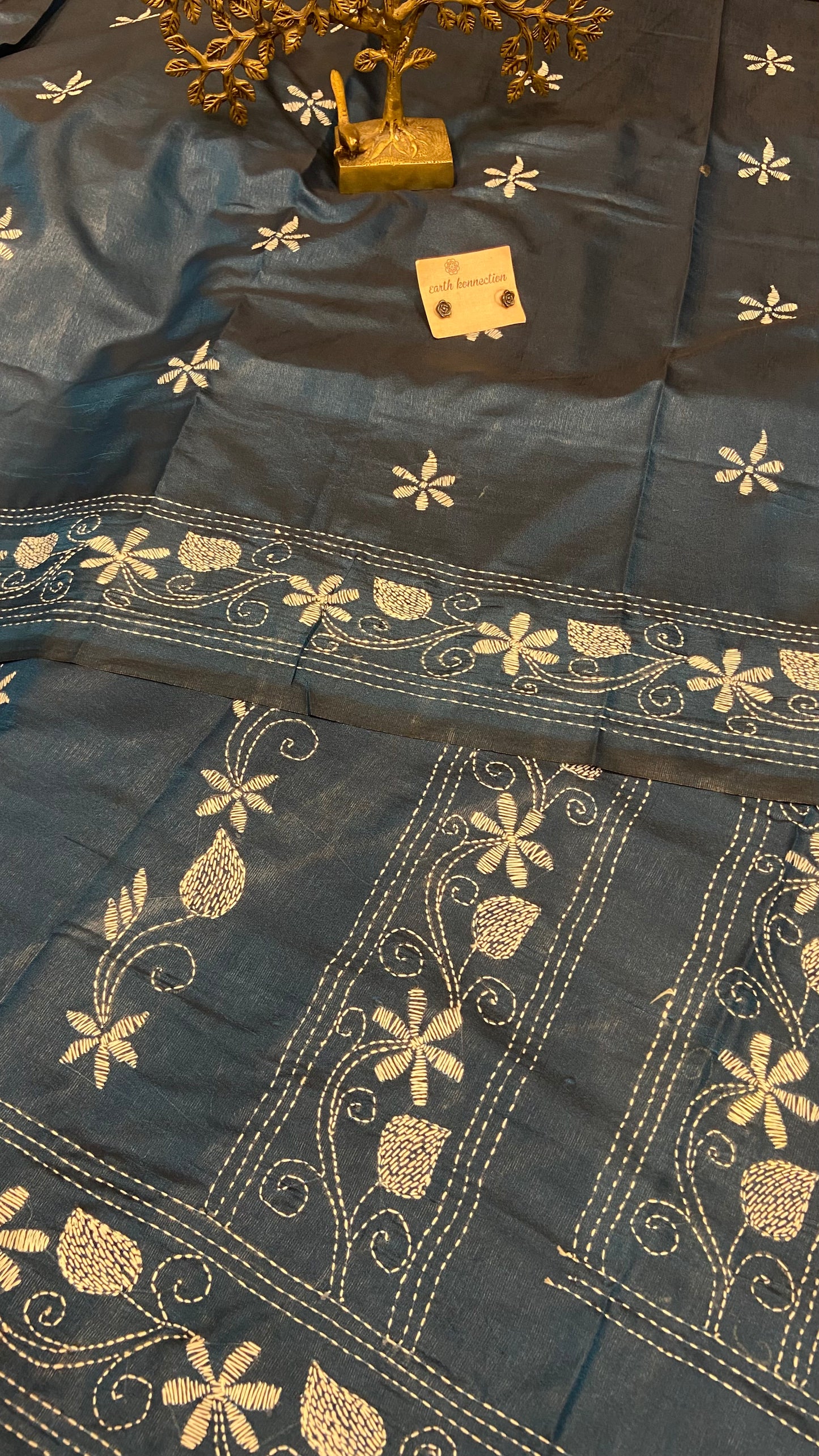 Hand Embroidery kantha saree