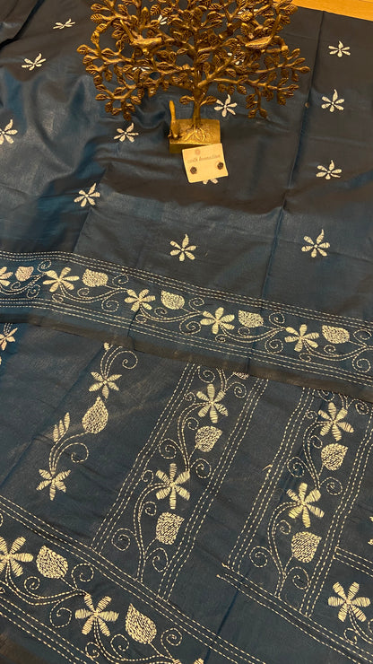 Hand Embroidery kantha saree