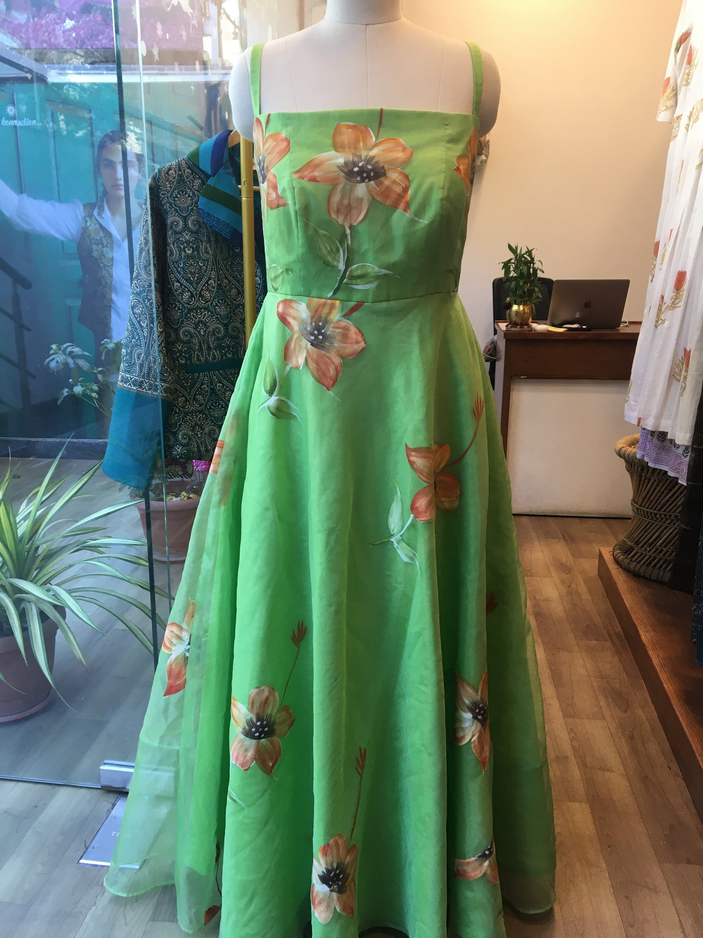Organza hand painted dress