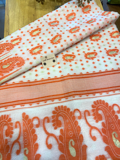 cotton jamdani saree