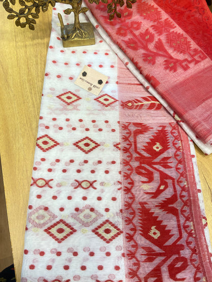 Cotton jamdani saree