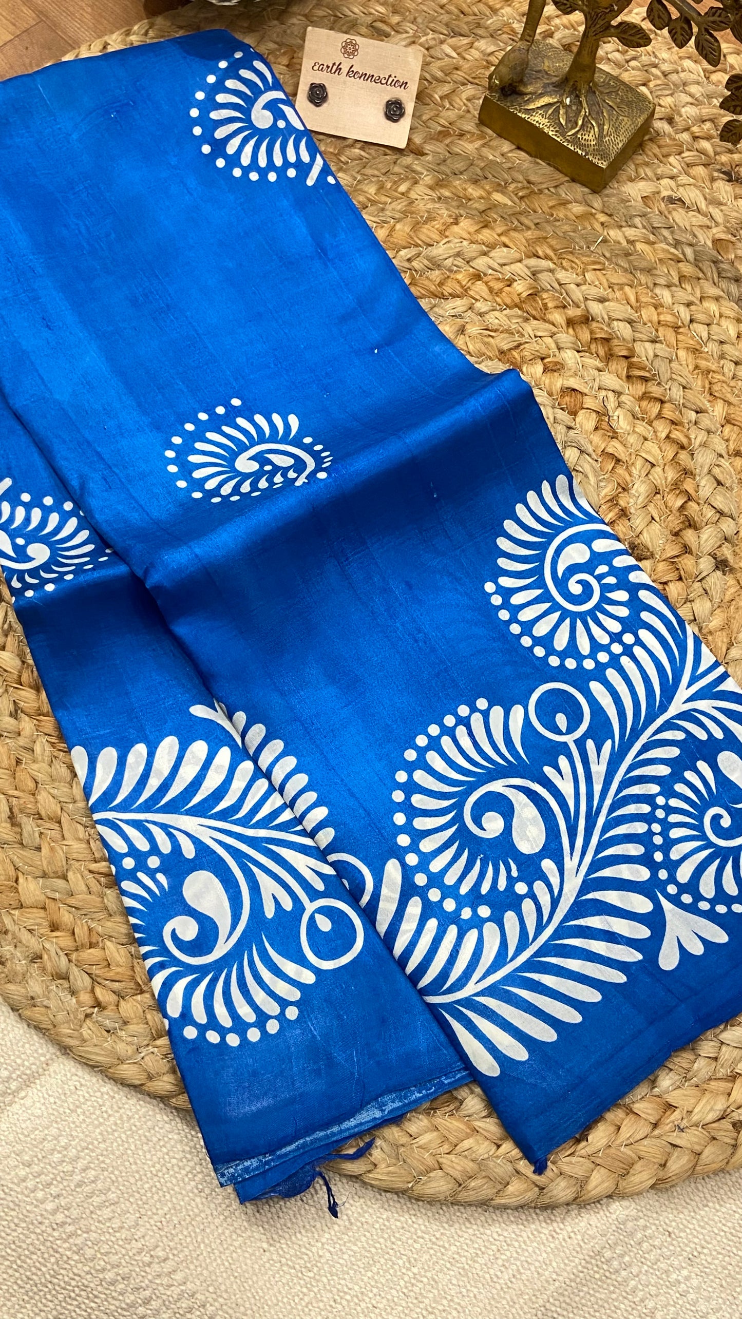 Screen printed pure silk saree