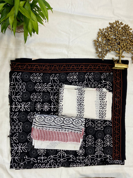 Block printed suit set