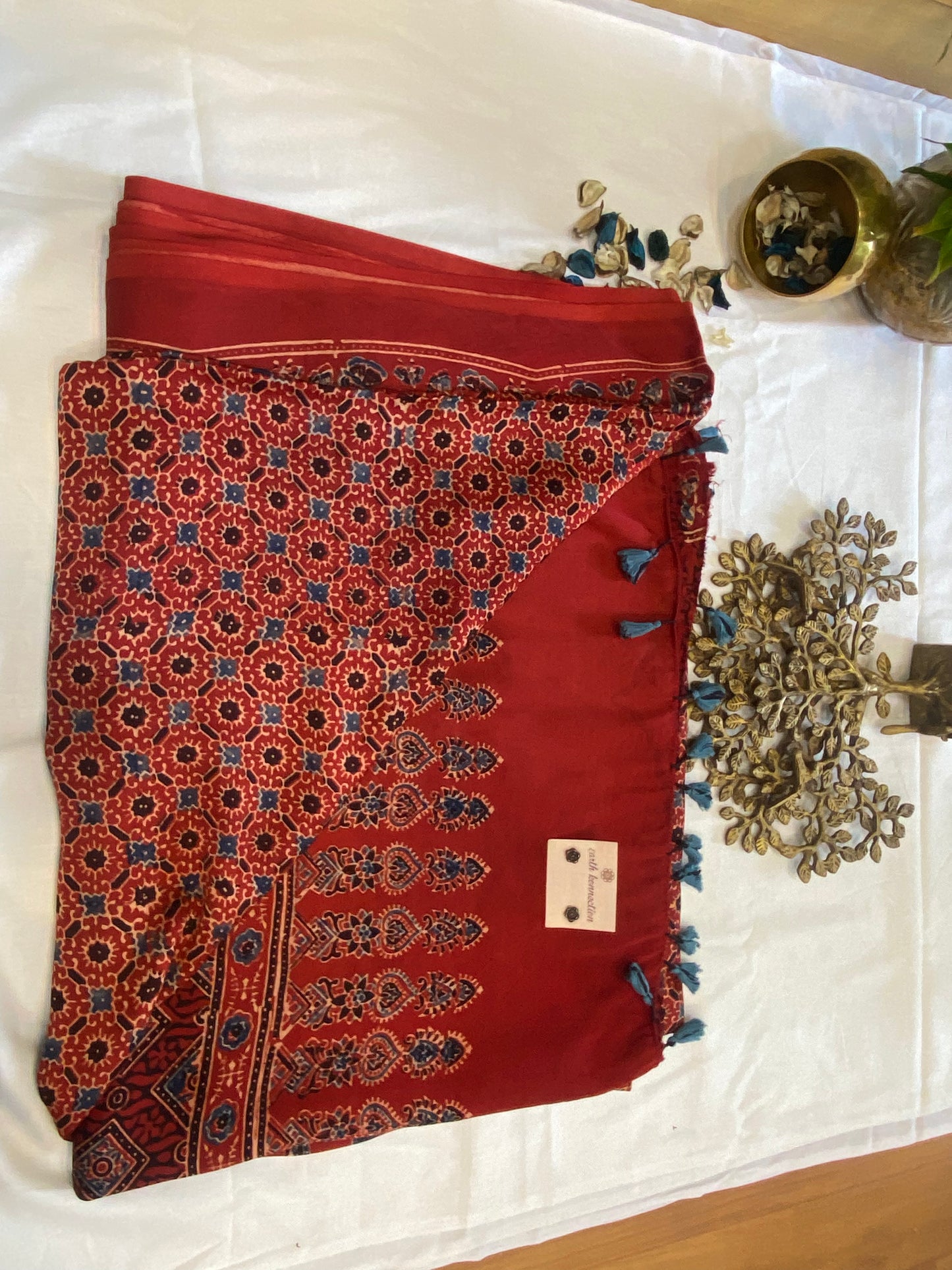 Pure Modal Ajrak Silk Saree