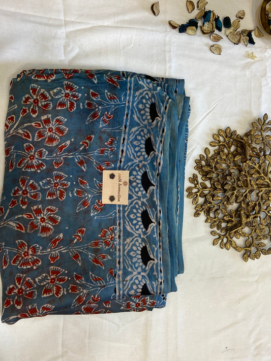 Pure Modal Ajrak Silk Saree