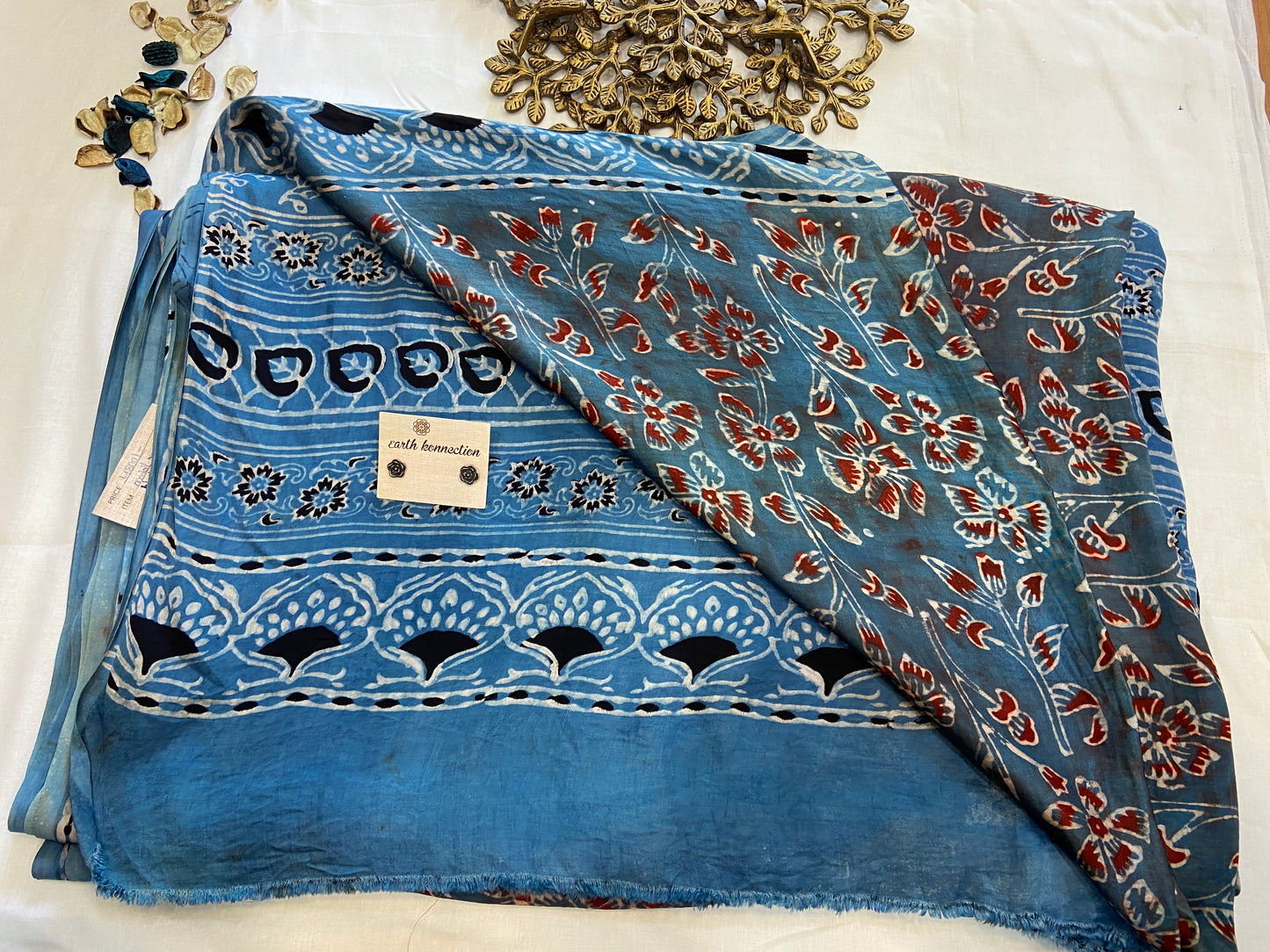 Pure Modal Ajrak Silk Saree