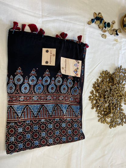 Pure Modal Ajrak Silk Saree