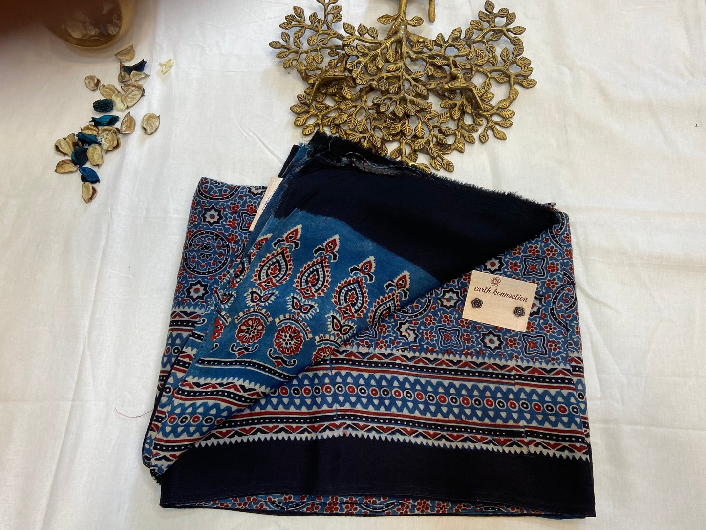 Cotton Modal Ajrak Silk Saree