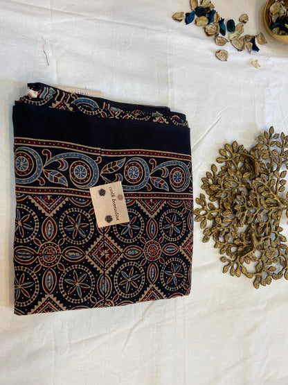Cotton Modal Ajrak Silk Saree