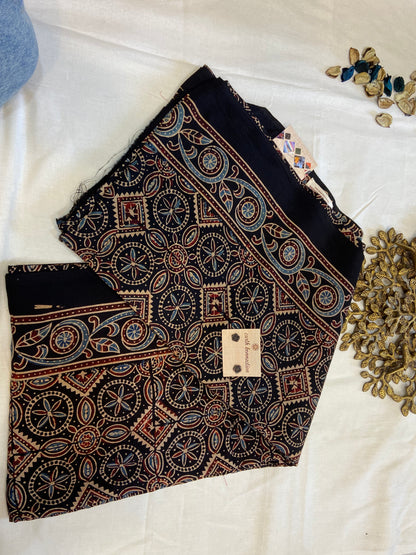 Cotton Modal Ajrak Silk Saree