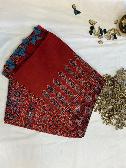 Pure Modal Ajrak Silk Saree