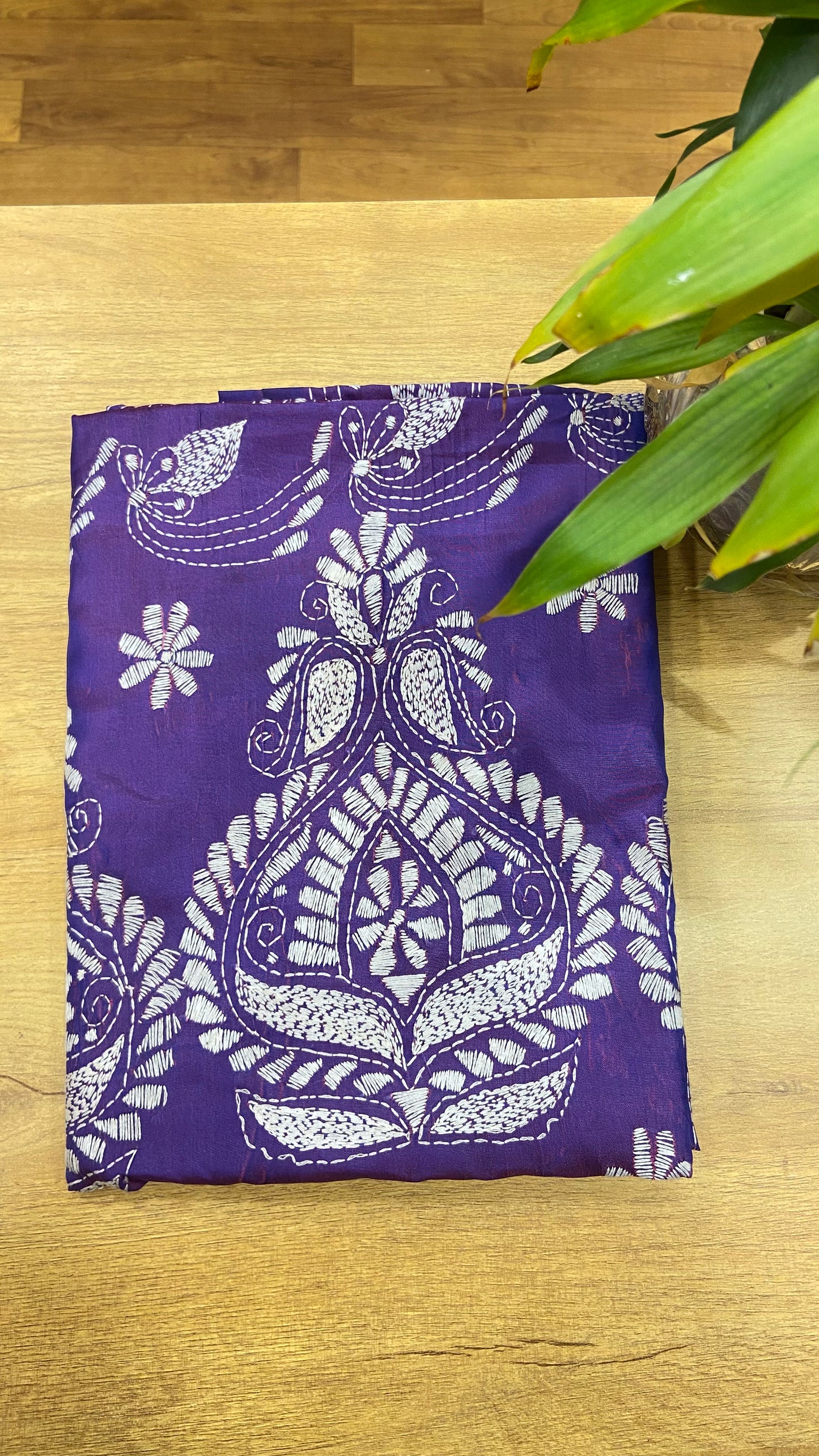 Hand Embroidery kantha saree