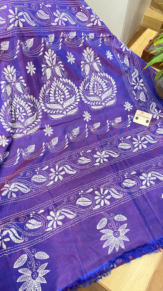 Hand Embroidery kantha saree