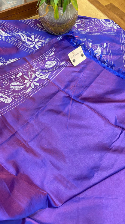 Hand Embroidery kantha saree