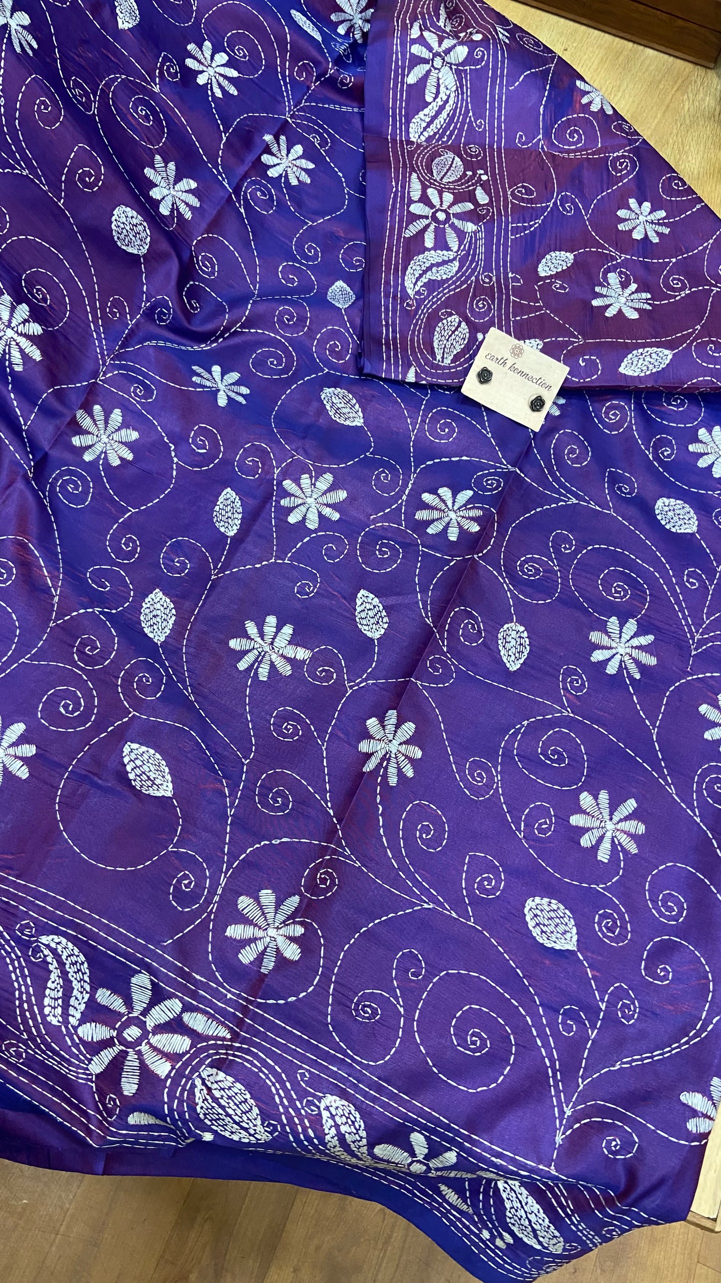Hand Embroidery kantha saree