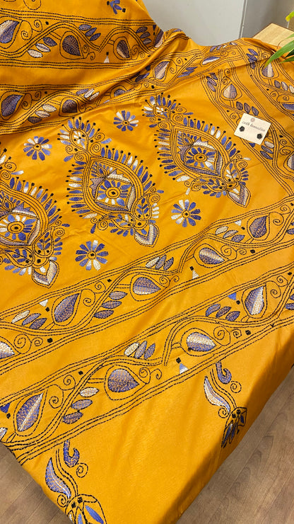 Hand Embroidery kantha saree