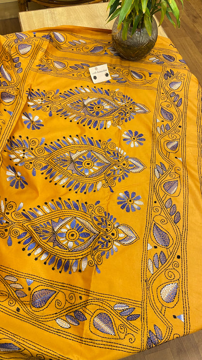 Hand Embroidery kantha saree