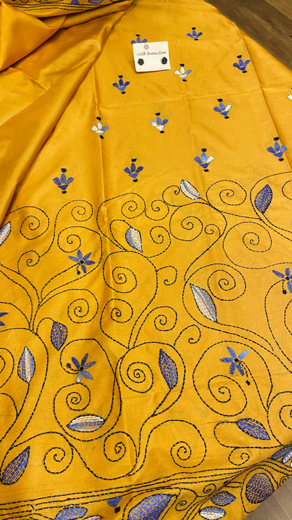 Hand Embroidery kantha saree