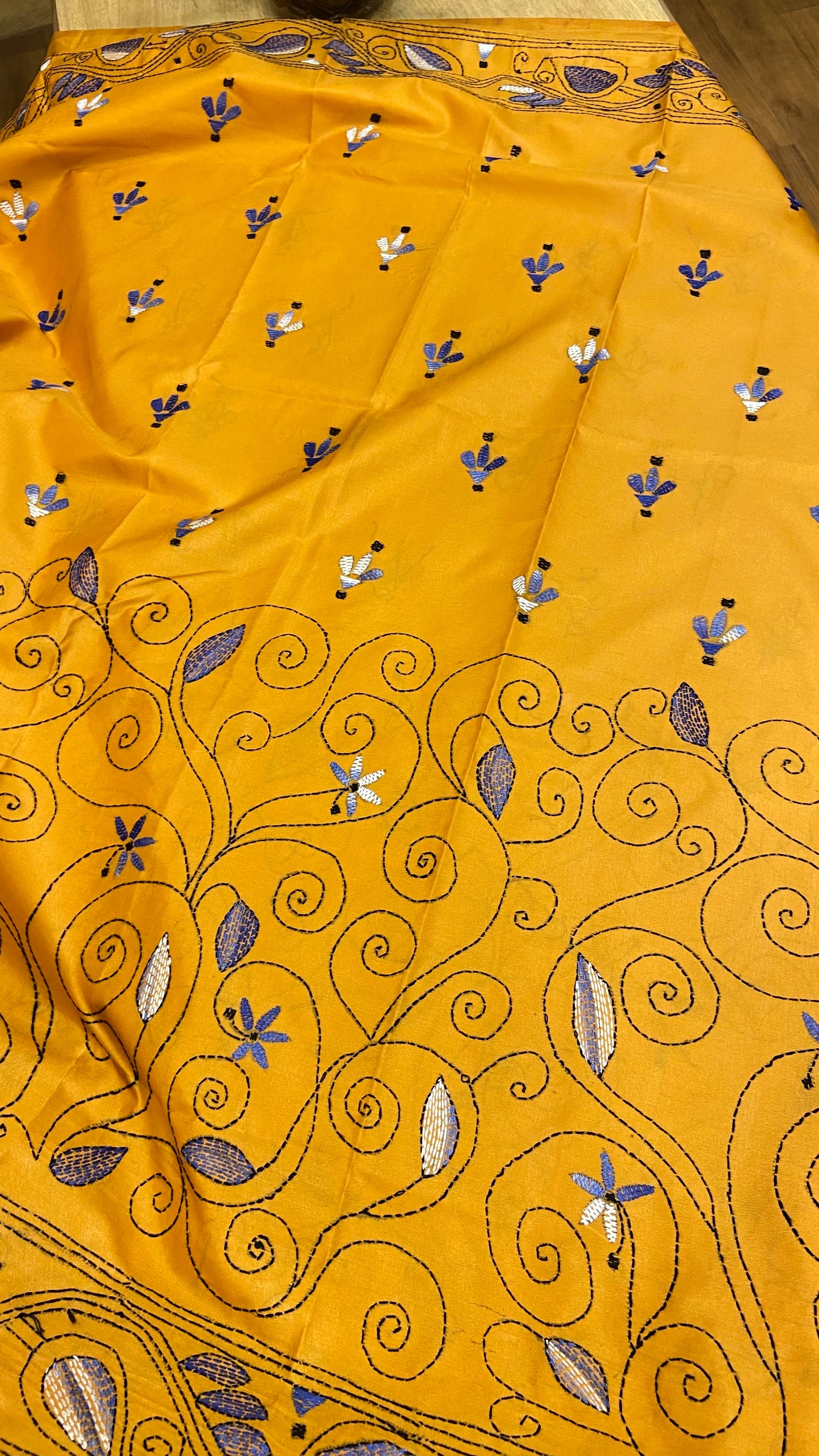 Hand Embroidery kantha saree