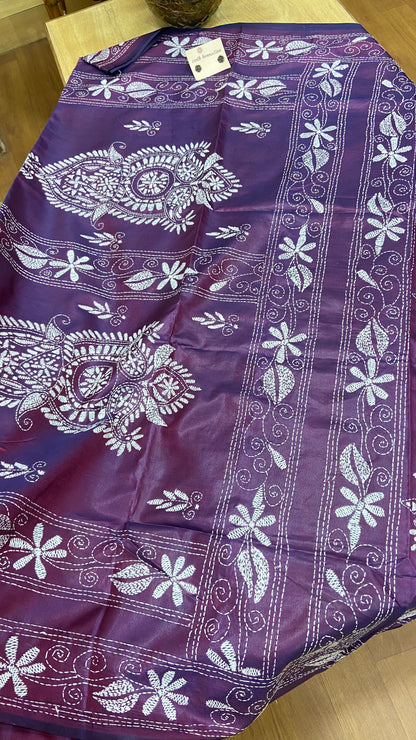 Hand Embroidery kantha saree