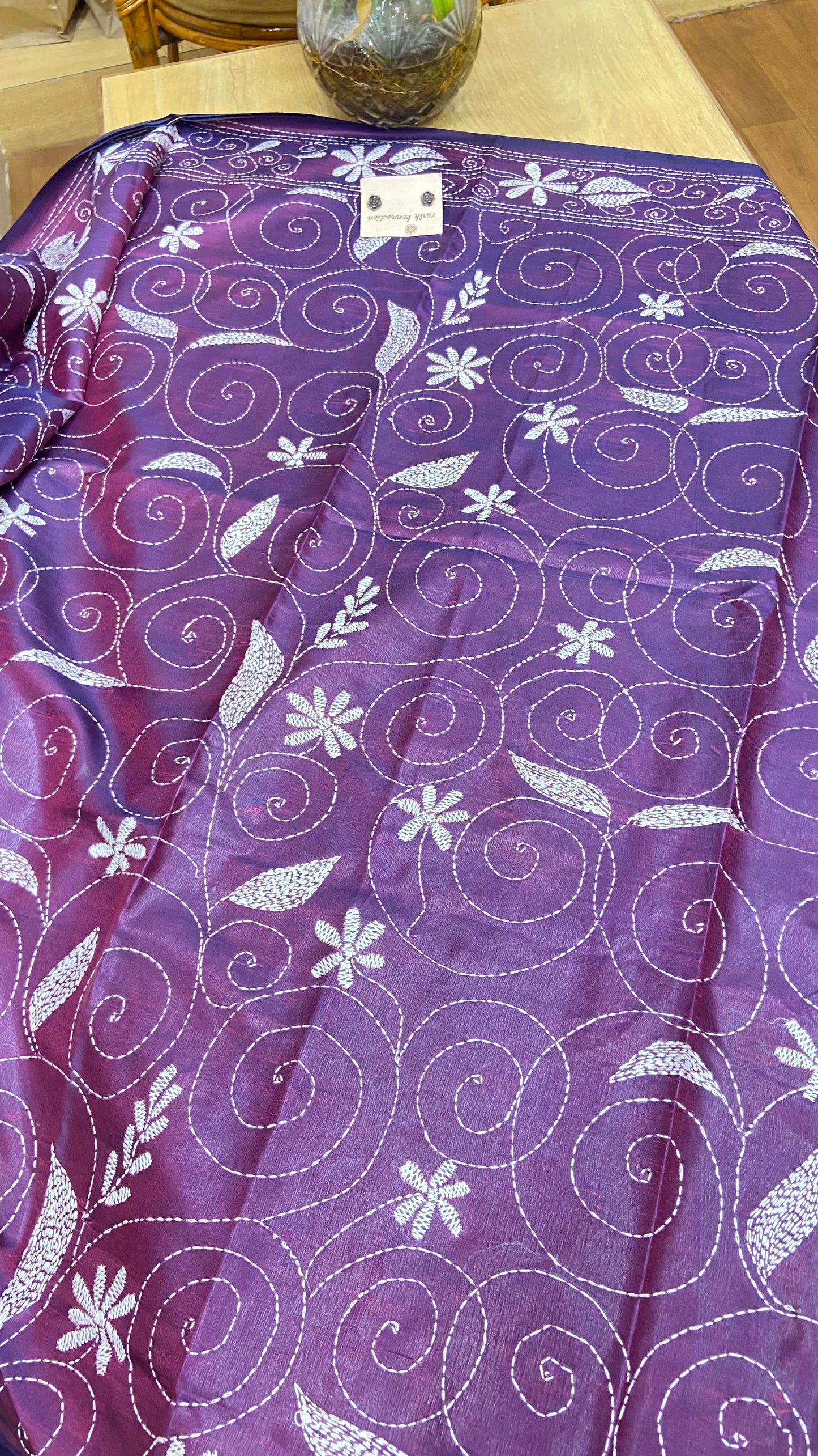 Hand Embroidery kantha saree