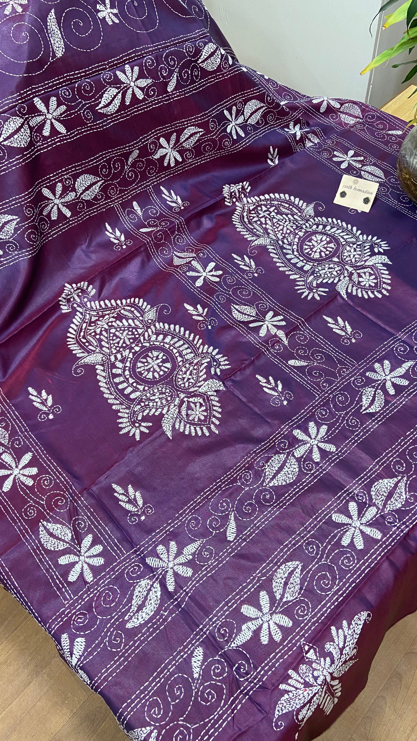 Hand Embroidery kantha saree