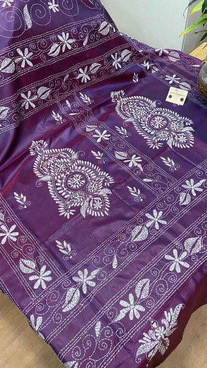 Hand Embroidery kantha saree