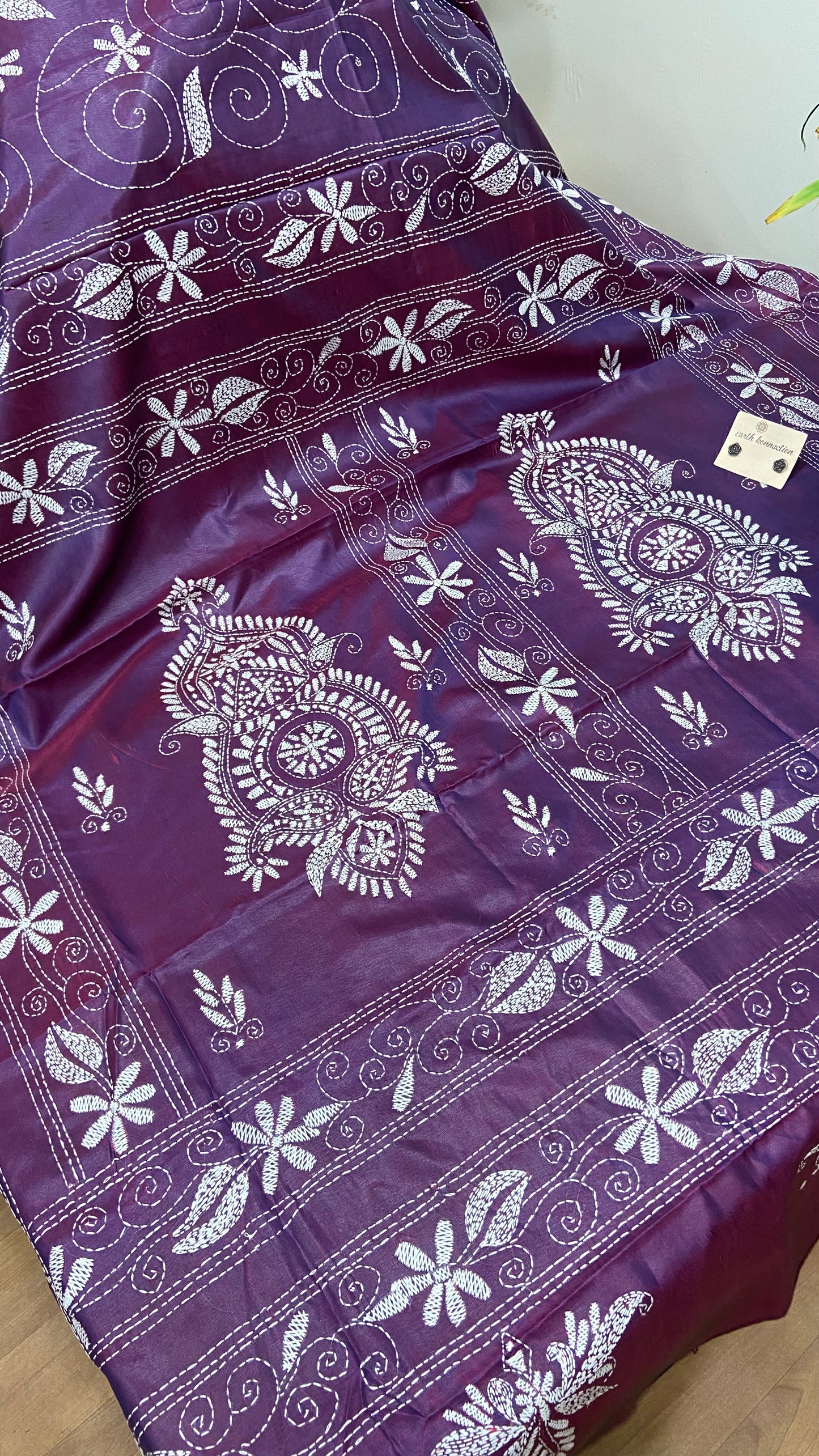 Hand Embroidery kantha saree