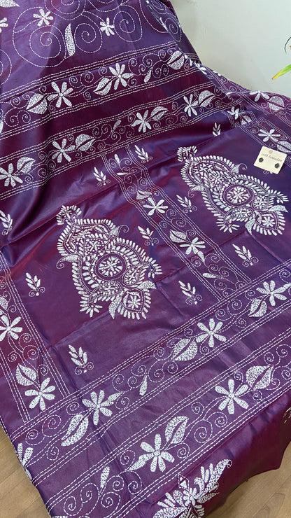 Hand Embroidery kantha saree