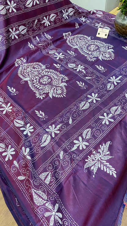 Hand Embroidery kantha saree
