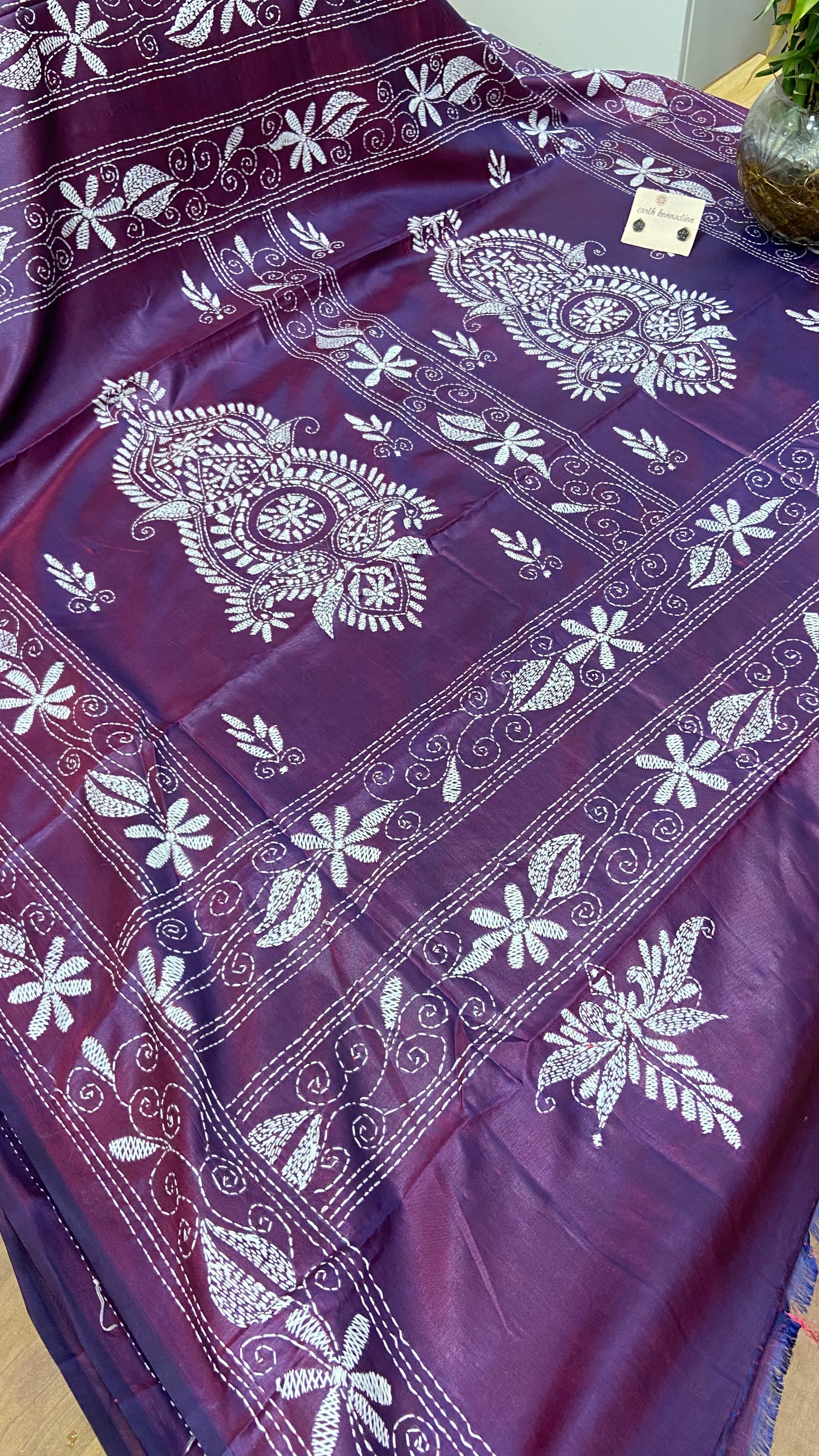 Hand Embroidery kantha saree