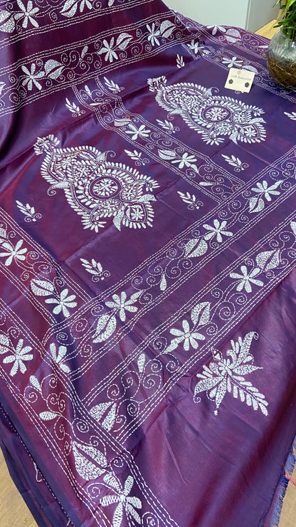 Hand Embroidery kantha saree