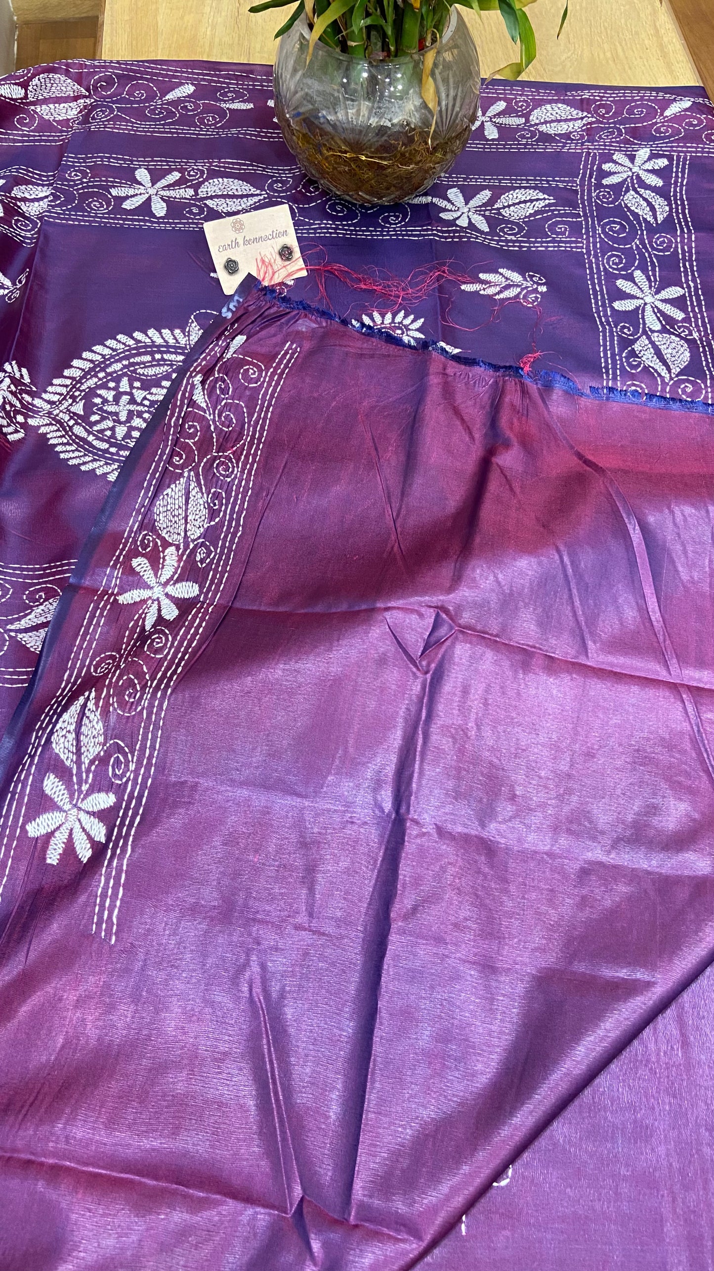 Hand Embroidery kantha saree