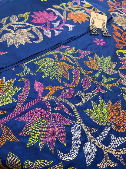 Hand embroidry kantha saree