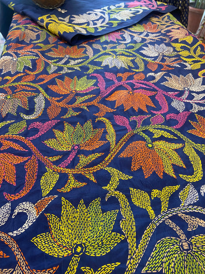 Hand embroidry kantha saree